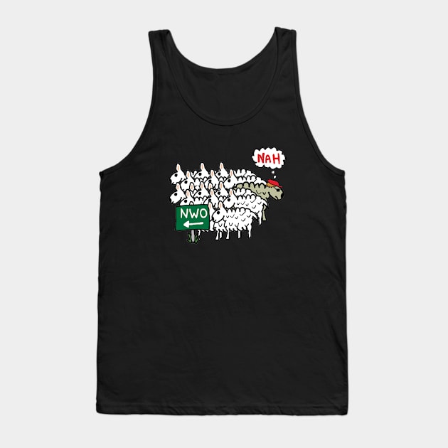 Anti NWO New World Order Tank Top by Mark Ewbie